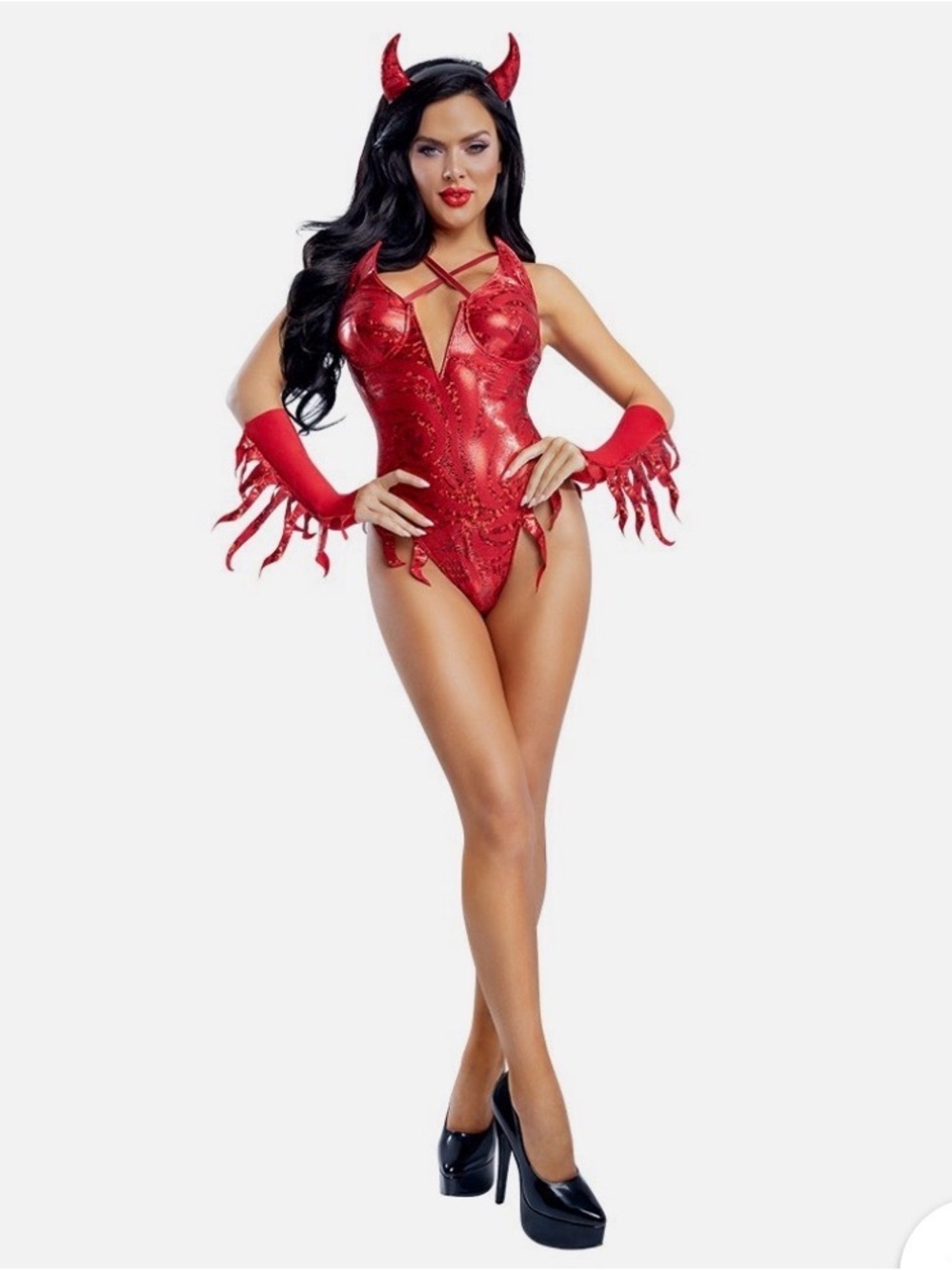 Starline LA Hot As Hades Red Devil Romper Halloween Costume Size Medium M